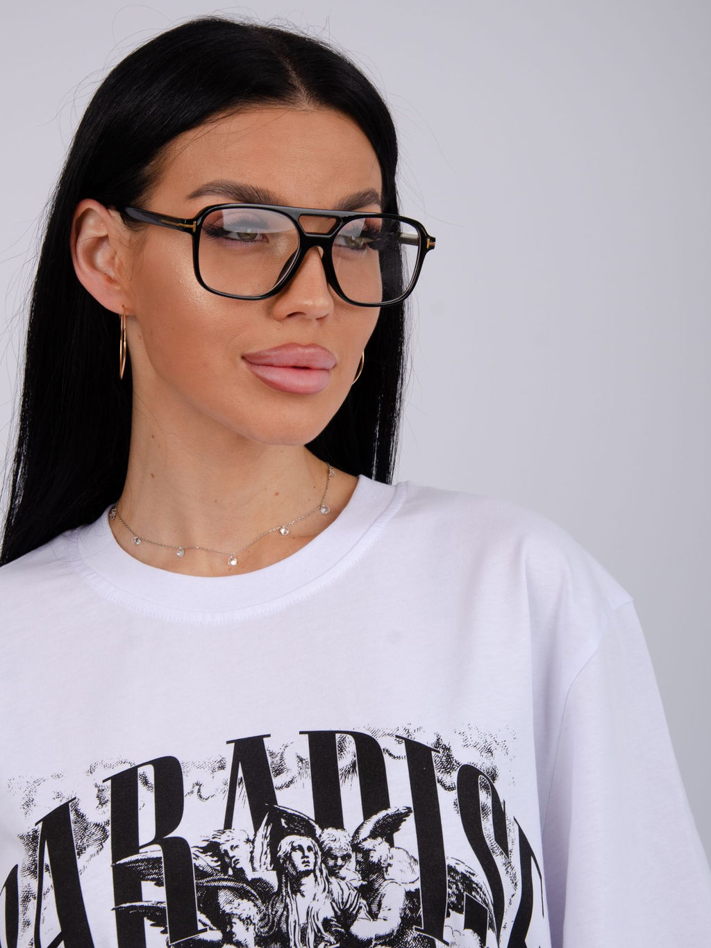 Костюм Монохром 2 чёрный, трикотаж - Малина фото 57