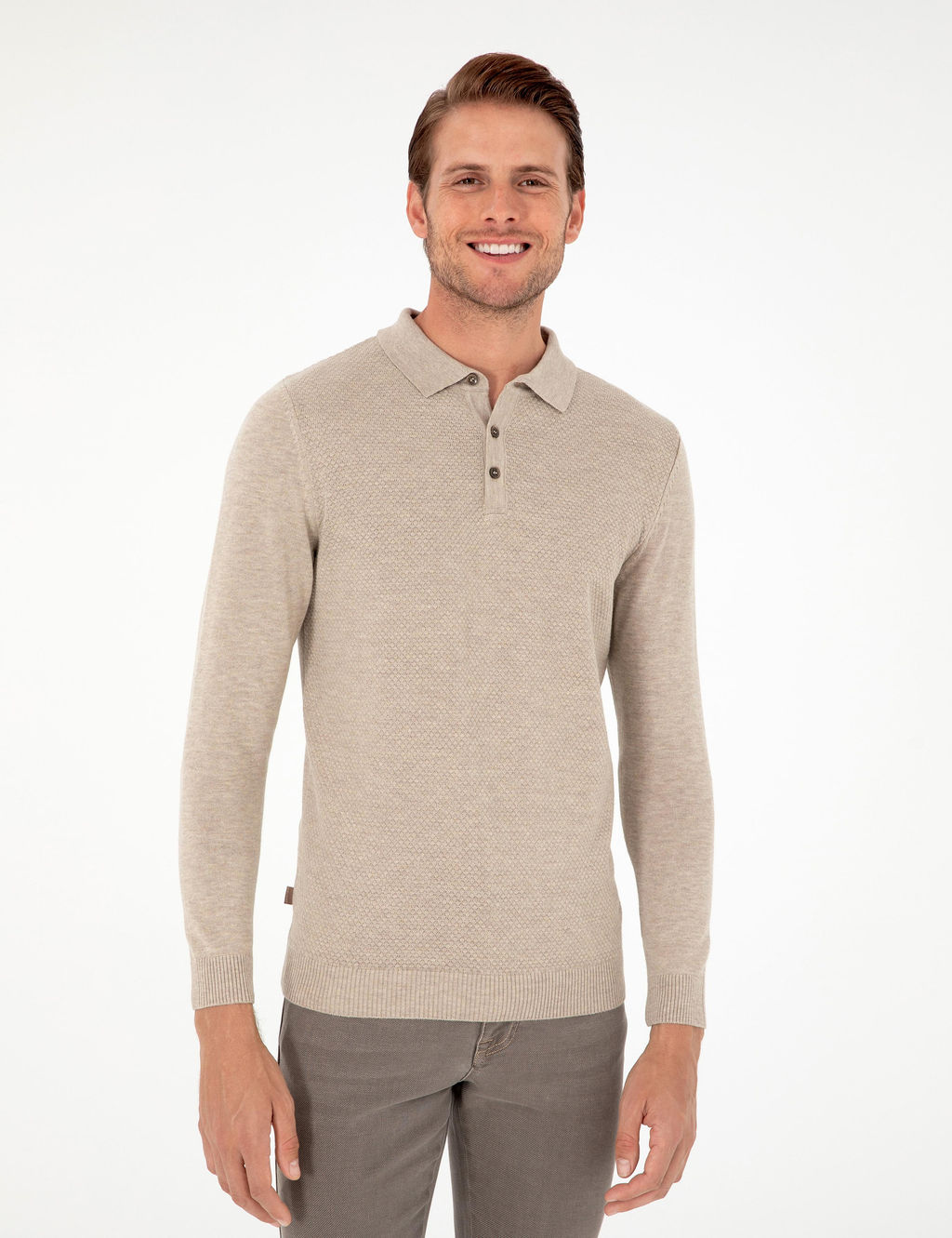 Kum Melanj Slim Fit D__meli Polo Yaka Triko Kazak - Pierre cardin фото 3
