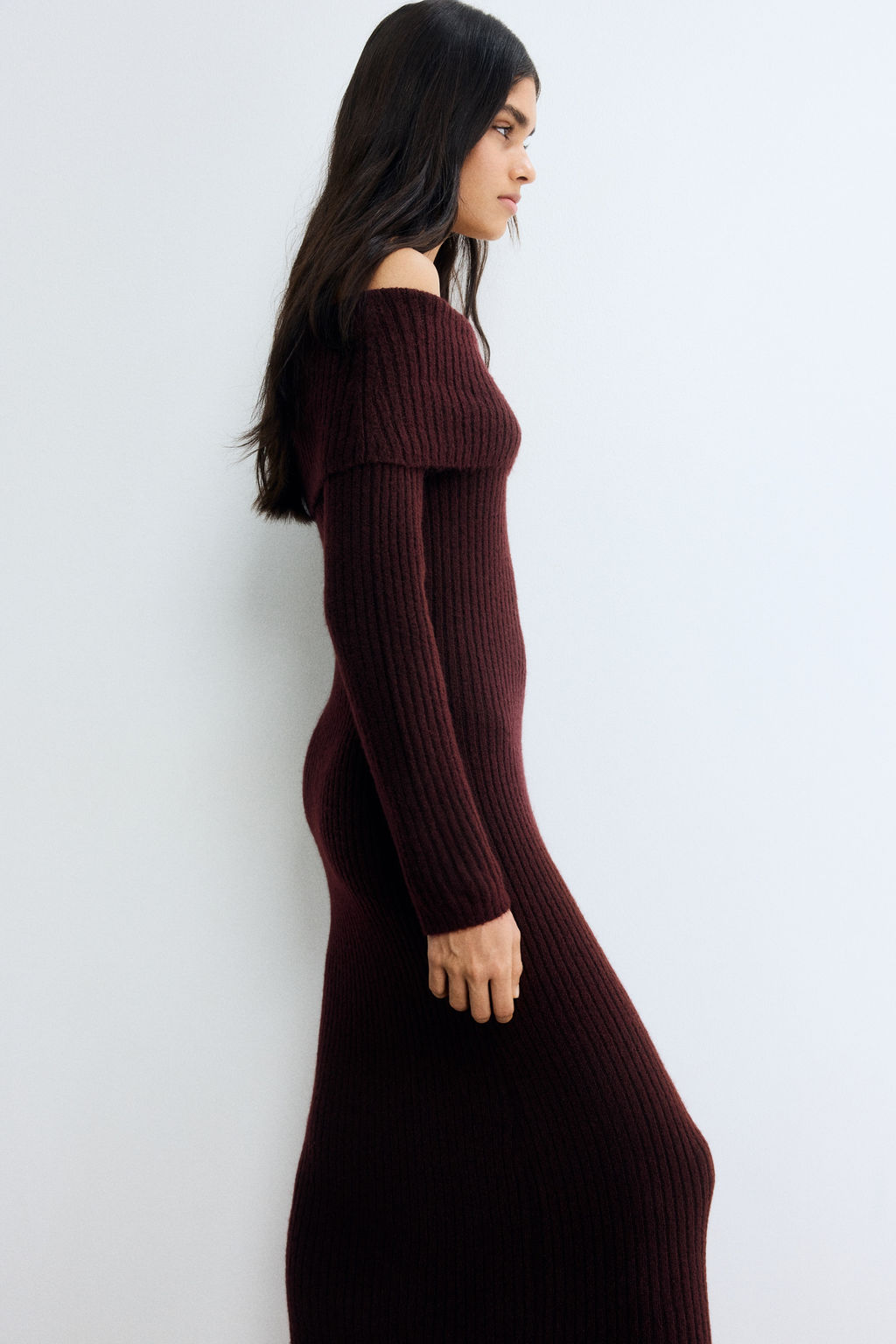 Vestido off-the-shoulder en punto de canal? - H&m фото 5