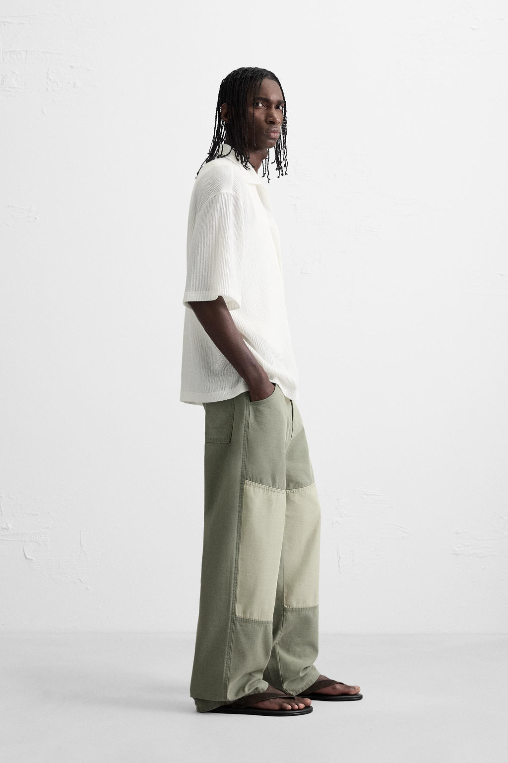 CREASED-EFFECT TEXTURED SHIRT