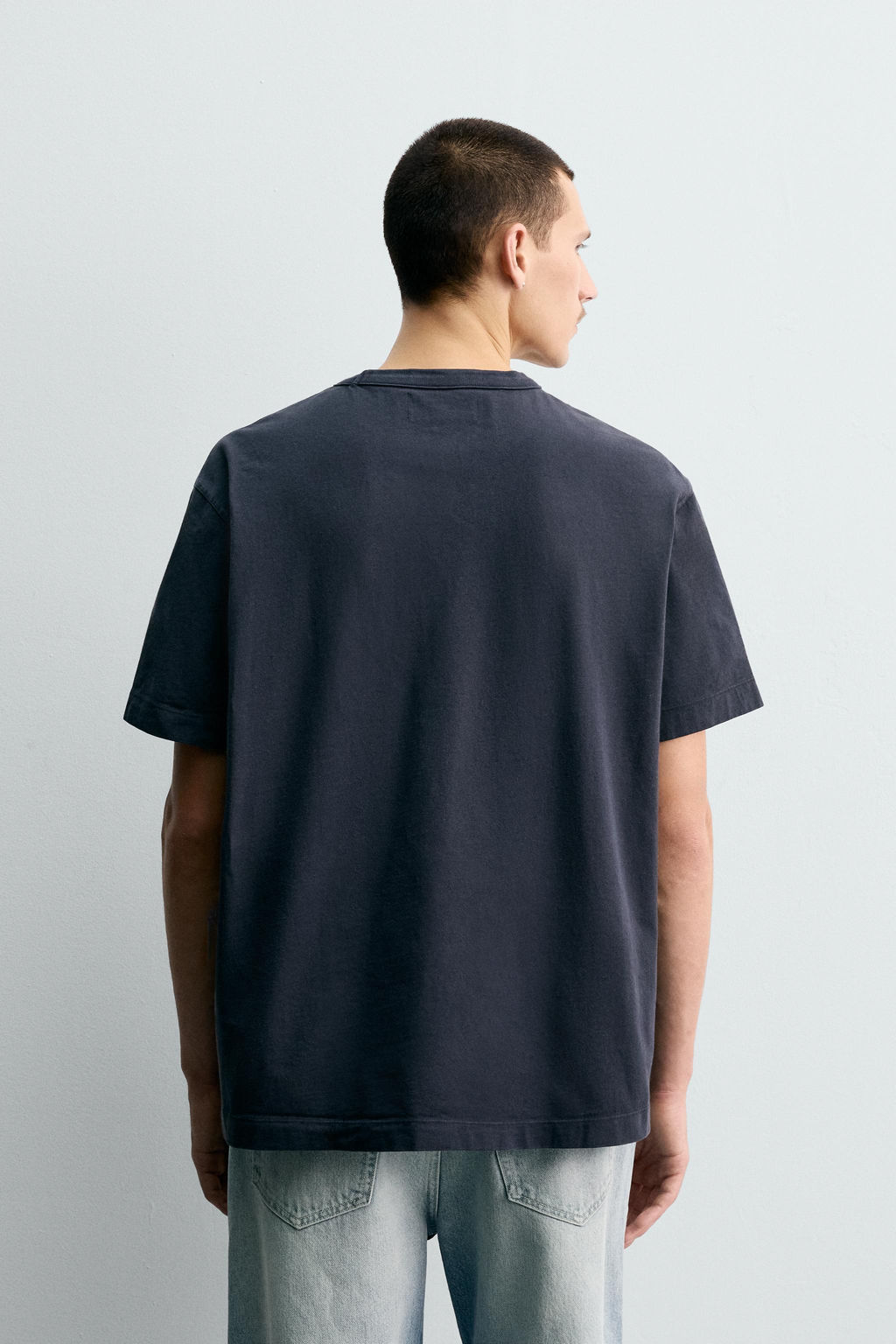 RELAXED FIT T-SHIRT WITH BINDING - Zara фото 3