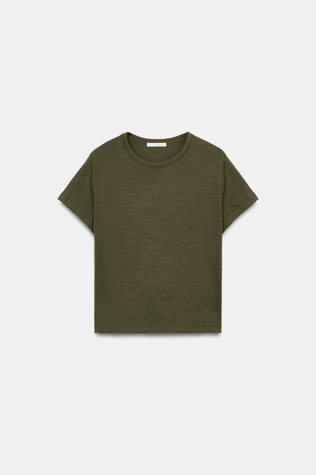 CAMISETA ALGOD?N MANGA CORTA / Khaki - Zara фото 6