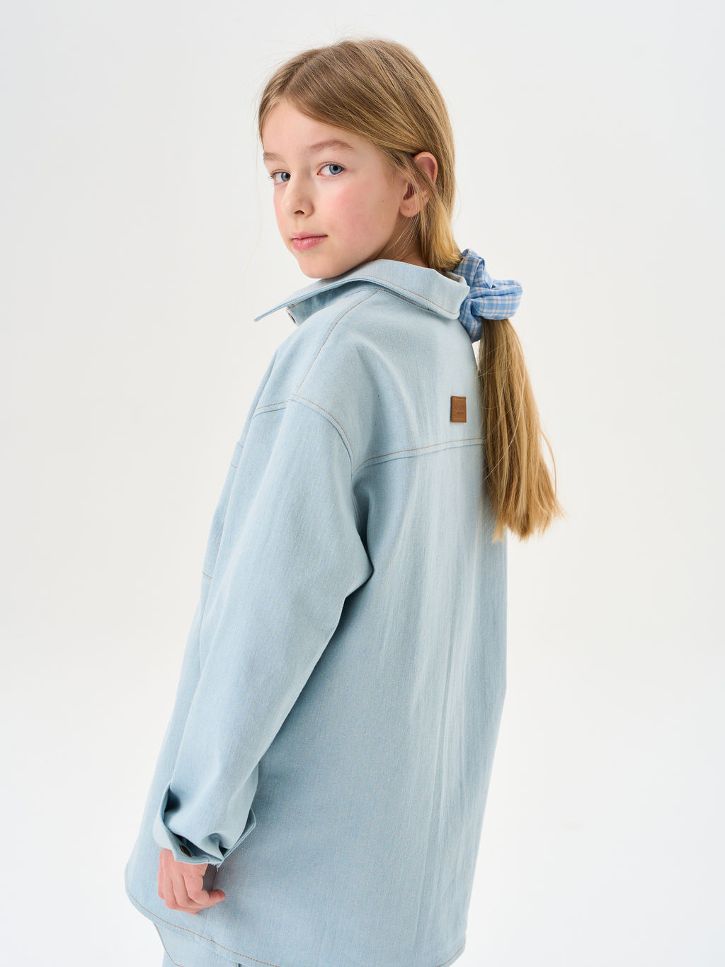Рубашка джинсовая "Серо-голубой" 7+