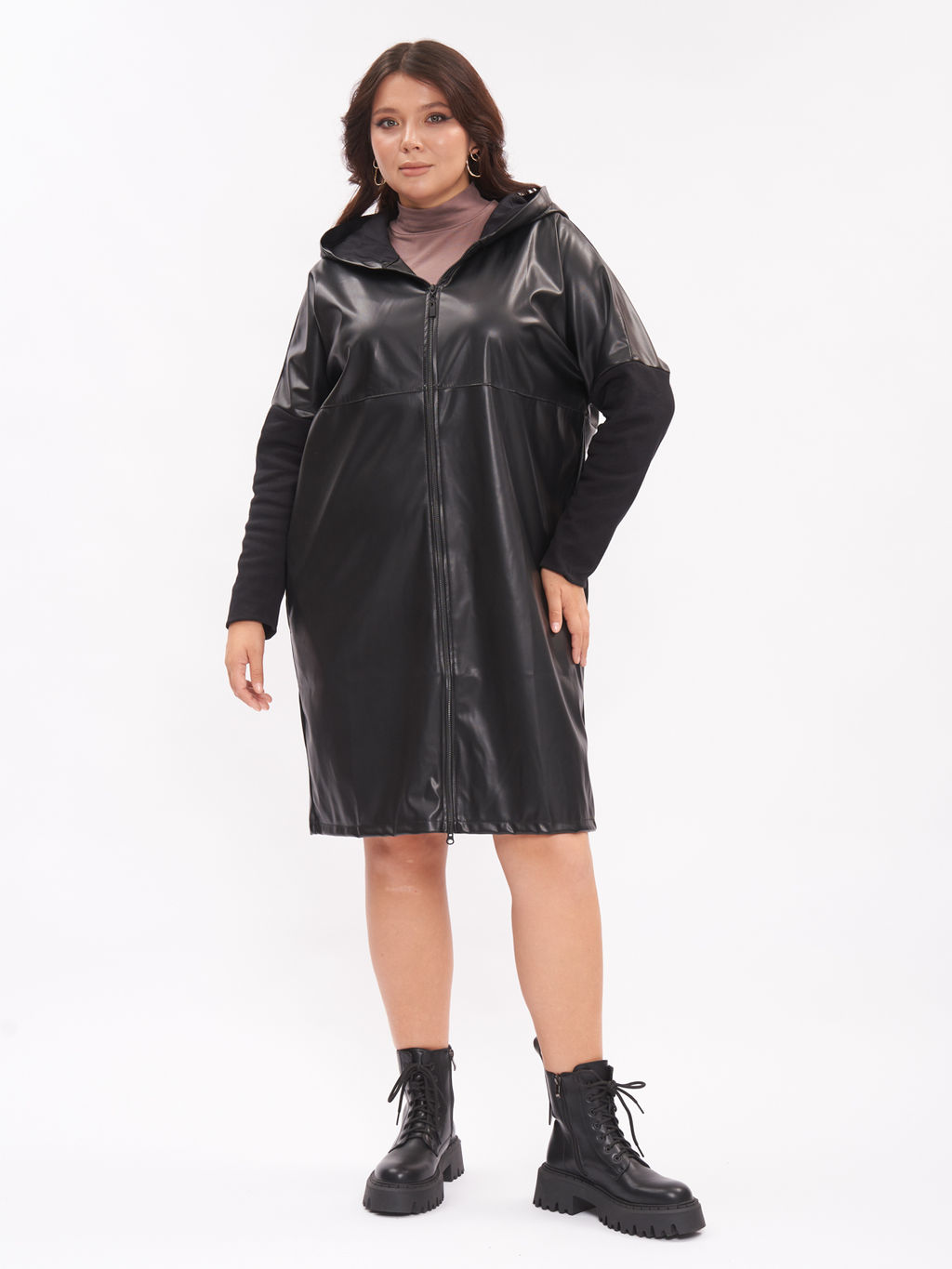 Пальто из эко-кожи PL10209BLK01 - Артесса фото 5