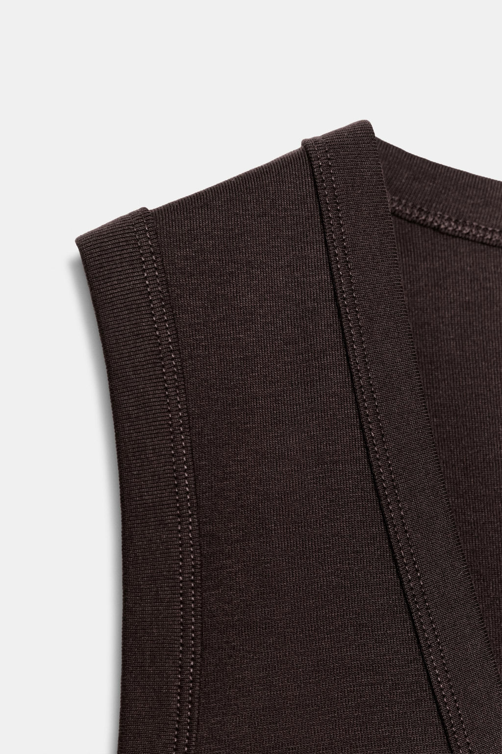 CAMISETA ALGOD?N  ESCOTE PICO / Marr?n - Zara фото 7