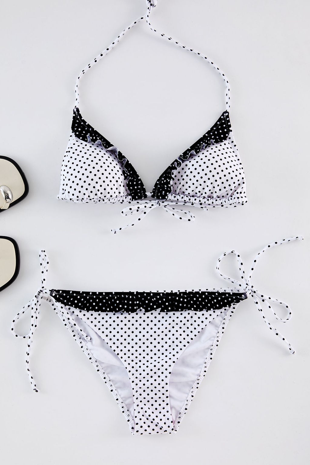 Trendyolmilla Puantiyeli Ucgen F?rf?rl? Regular Bikini Tak?m? TBESS25BT00038  фото 6