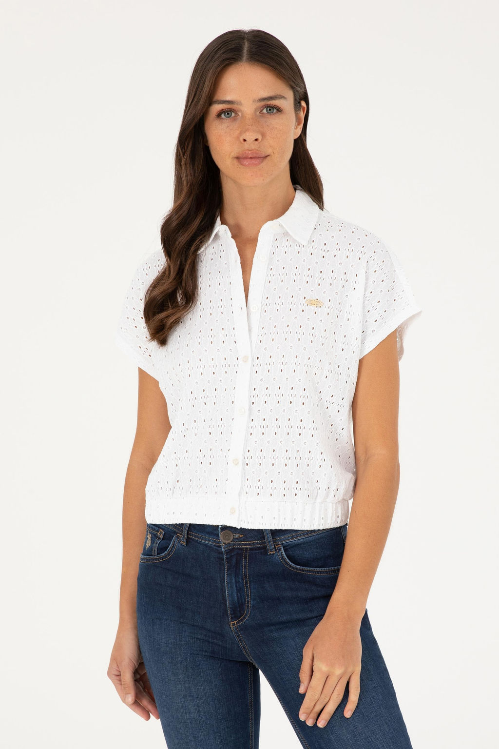 U. S. Polo Assn / Женская белая трикотажная рубашка