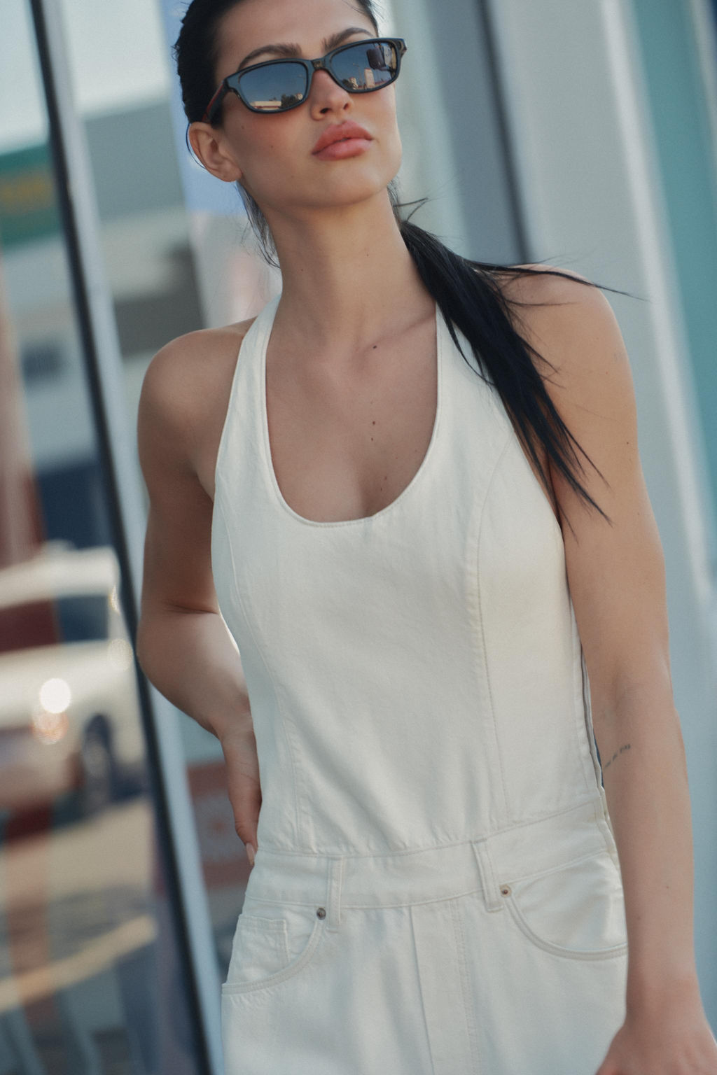 MONO DENIM TRF TIRANTES / Blanco roto - Zara фото 3
