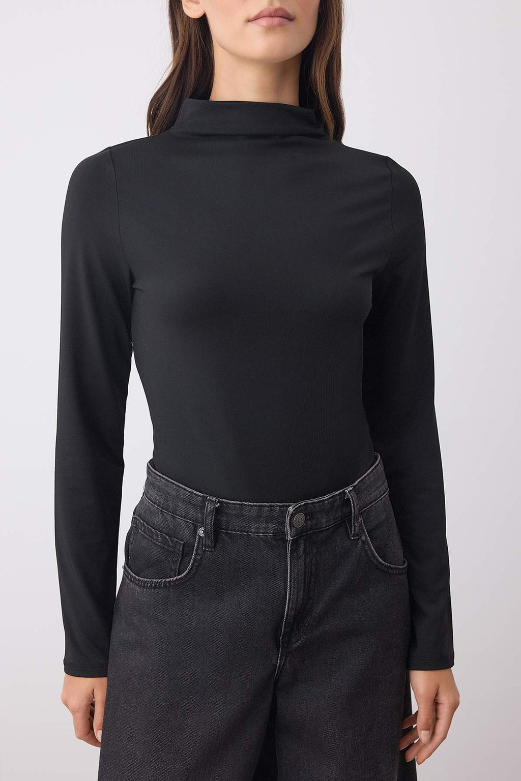 Siyah Fitted/Vucuda Oturan Uzun Kollu C?tc?tl? Esnek Orme Body TWOAW26BD00010 - Trendyolmilla фото 3