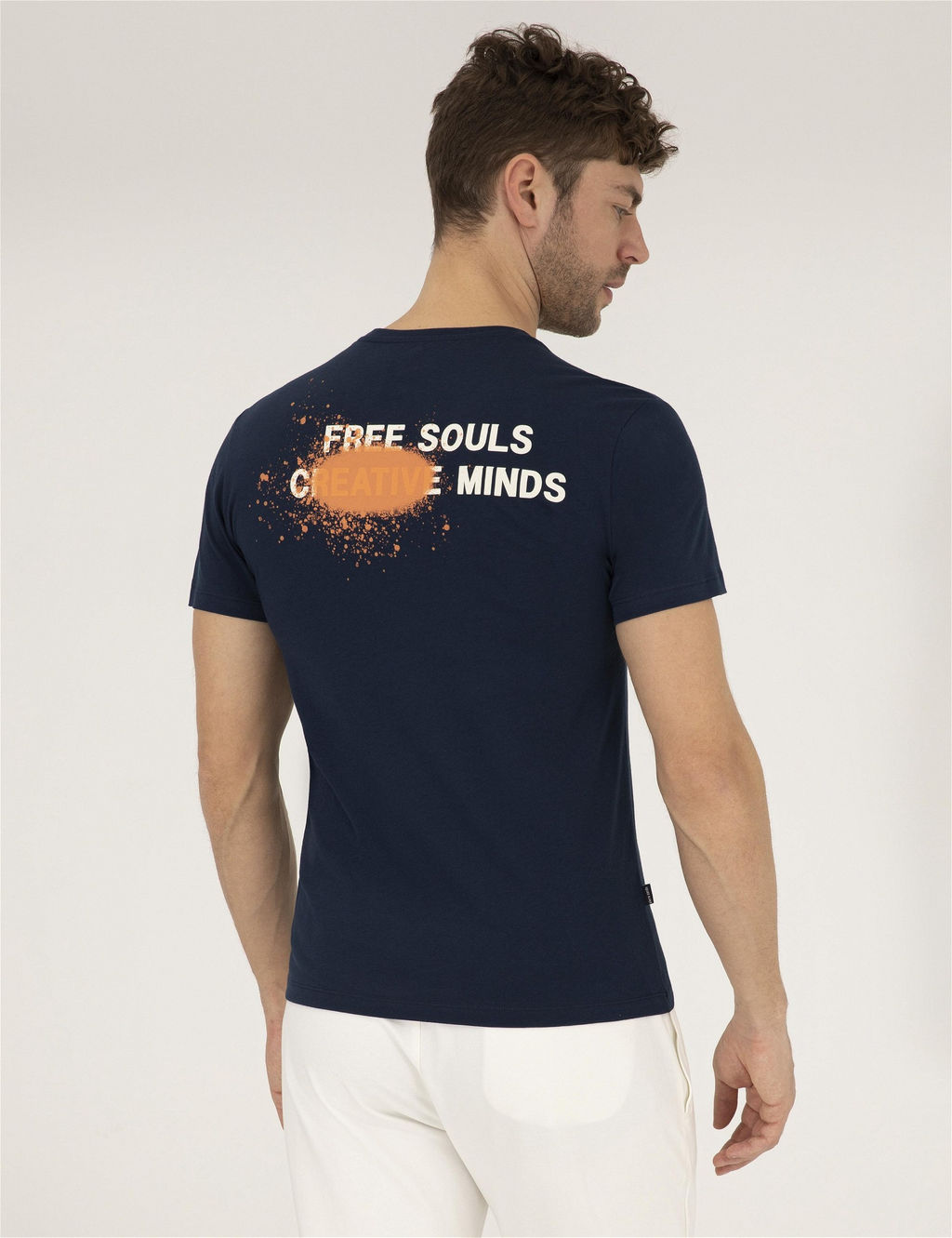 Lacivert Slim Fit Bask_l_ Bisiklet Yaka Ti__rt - Pierre cardin фото 5