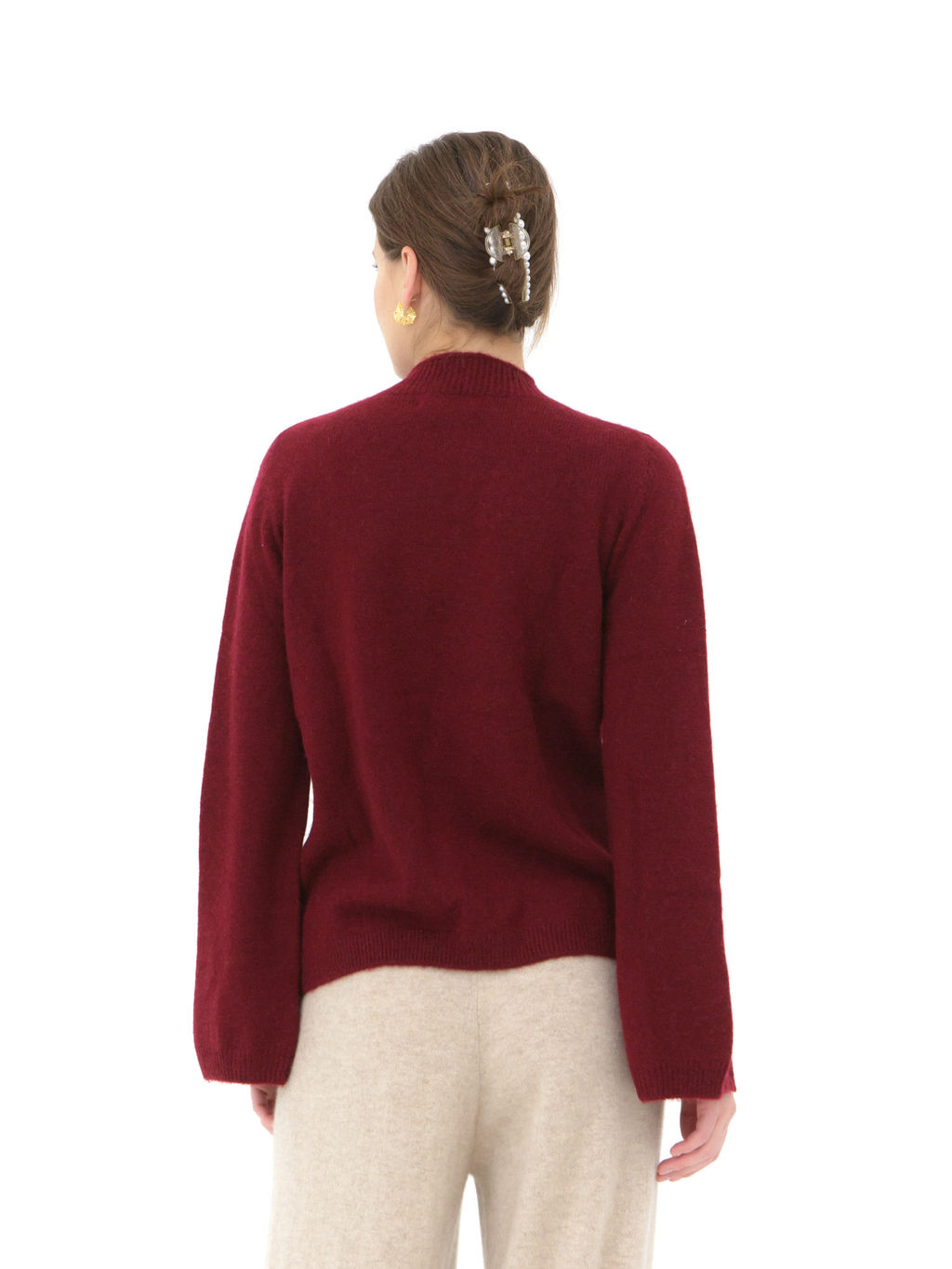 Джемпер из верблюжьего пуха 5026 бордовый