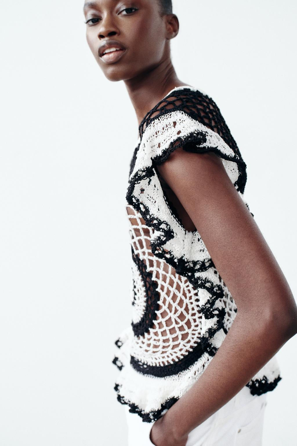 RUFFLED CROCHET TOP - Zara фото 4