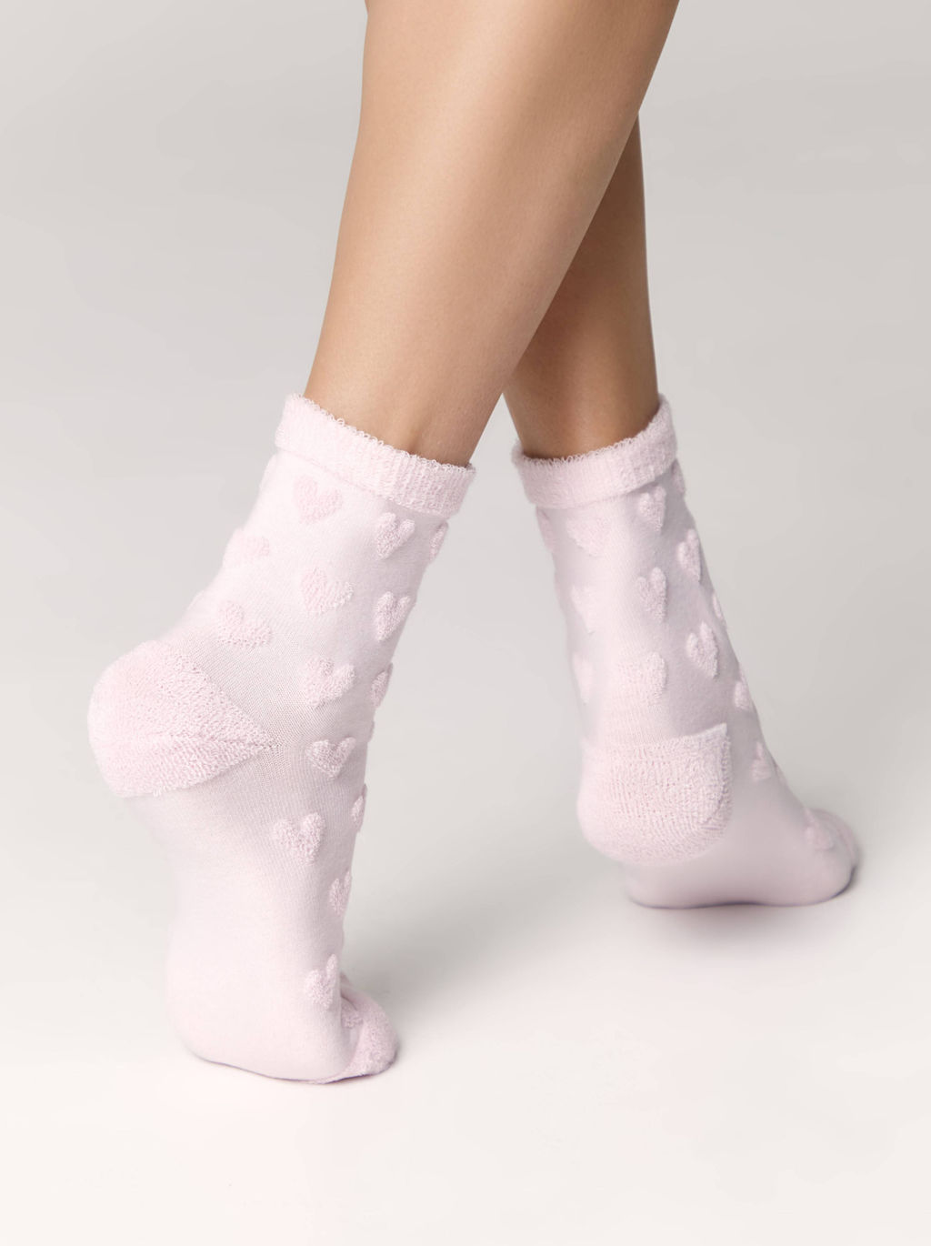 Цена за 2 пары. Носки Удлиненные CONTE COMFORT Махровые носки из хлопка с объемными рисунками светло-розовый - Conte elegant фото 2
