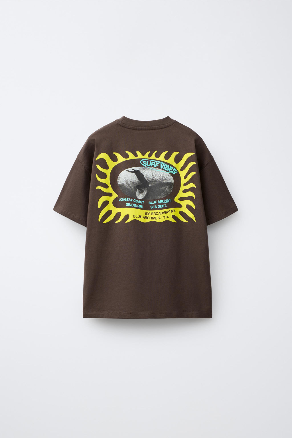 CAMISETA RELIEVE SURF VIBES / Marr?n - Zara фото 2