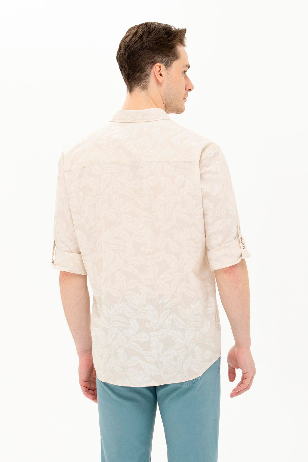 U. S. Polo Assn Мужская рубашка с длинным рукавом цвета экрю - U.s. polo assn фото 5