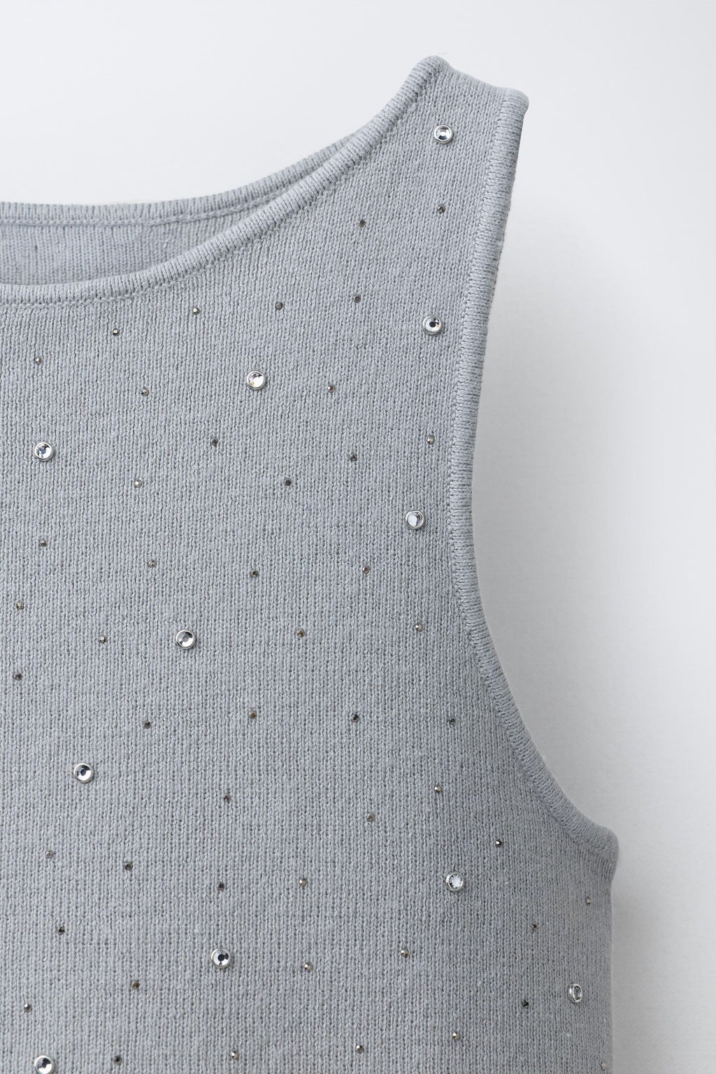 TOP PUNTO BRILLOS / Gris / Azul