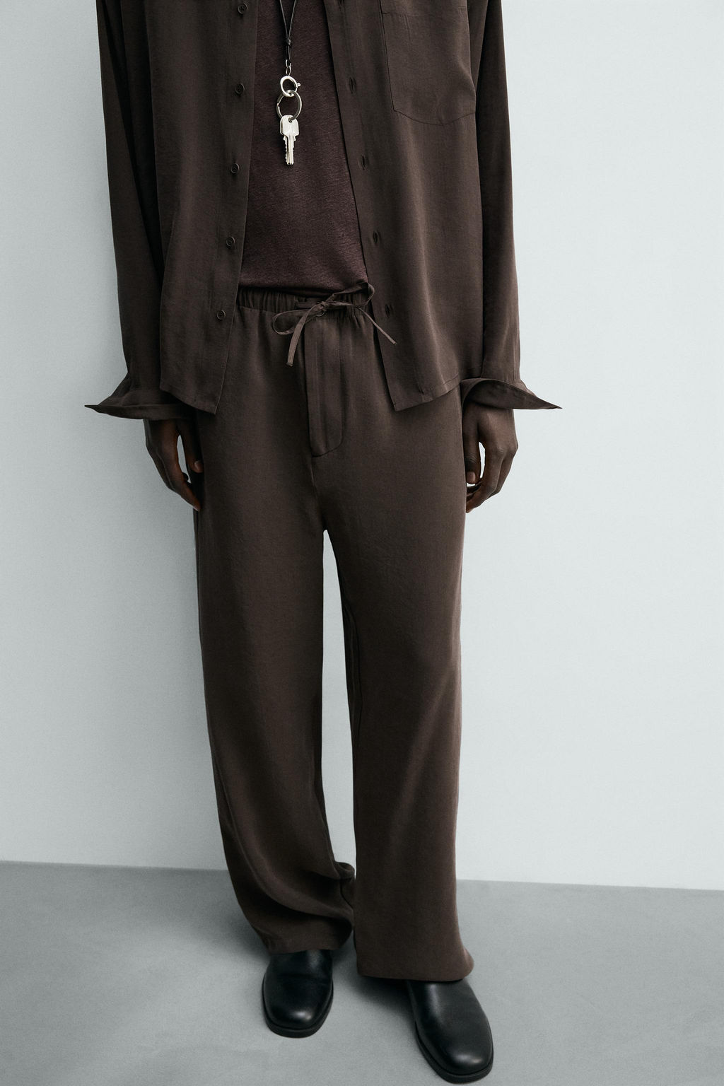 RELAXED FIT FLOWING TROUSERS - Zara фото 15