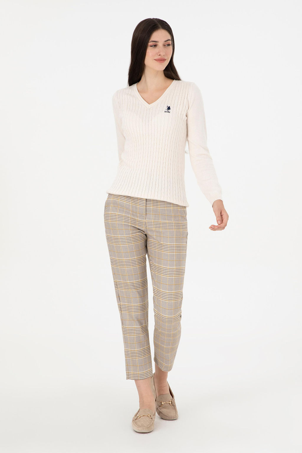 Kad_n Sar_ Carrot Hight Waist Fit Kanvas Pantolon