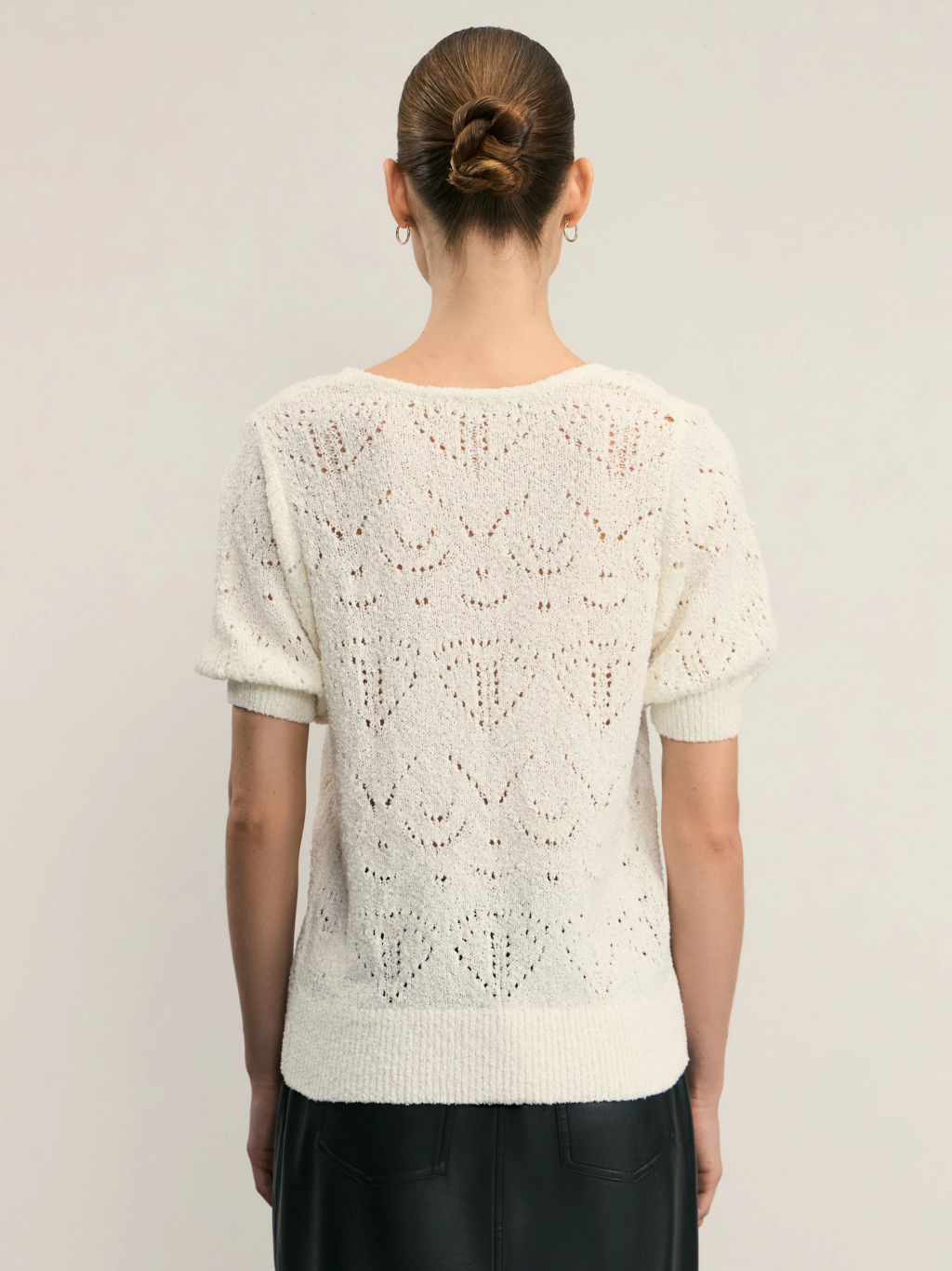 Ажурный джемпер с коротким рукавом / Zarina  фото 5