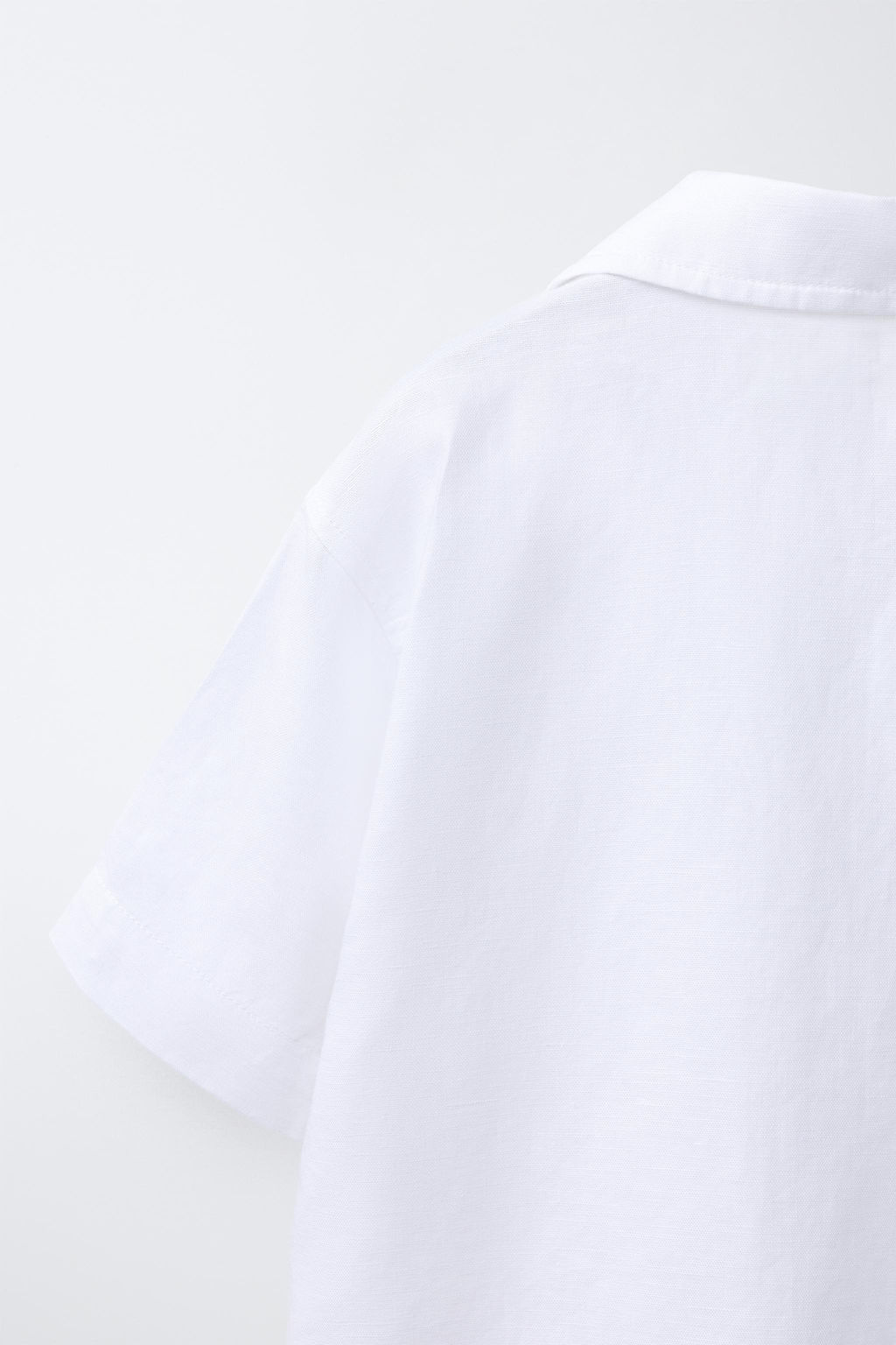 CAMISA BOWLING CON LINO Y ALGOD?N / Blanco - Zara фото 4