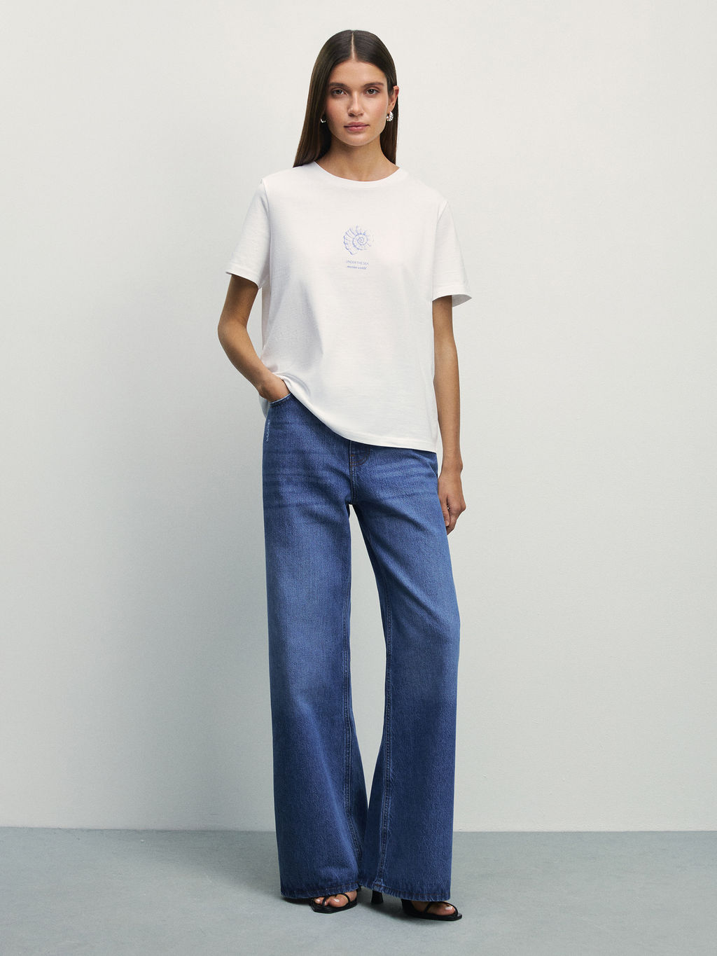 Футболка прямого кроя с принтом / Zarina  фото 2