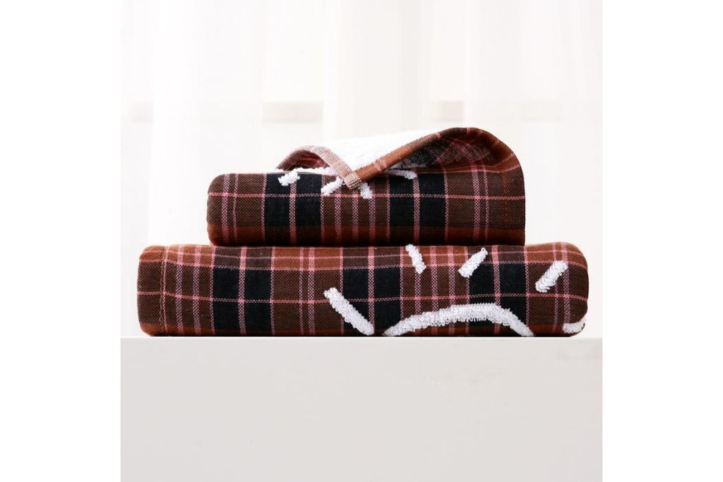 Полотенце махра-хлопок Тигренок на клетке коричневый - Наталья-текстиль фото 2