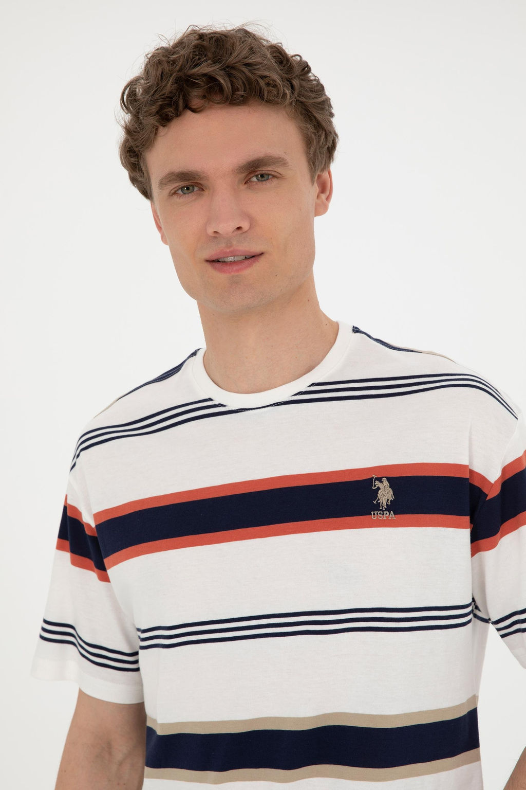 Футболка мужская U.S. Polo Assn. красная хлопок  фото 2