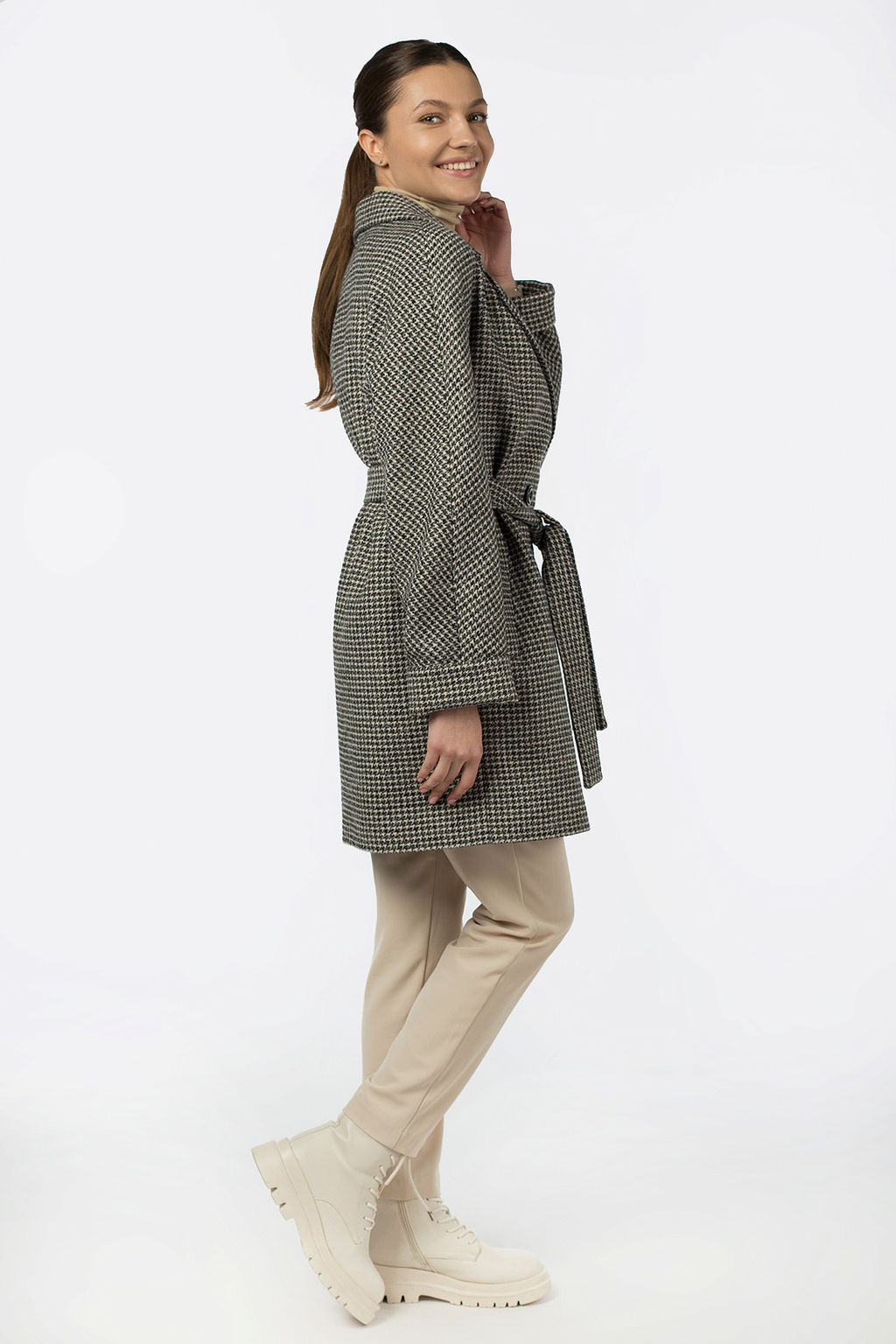 Пальто женское демисезонное (пояс) - El podio фото 3