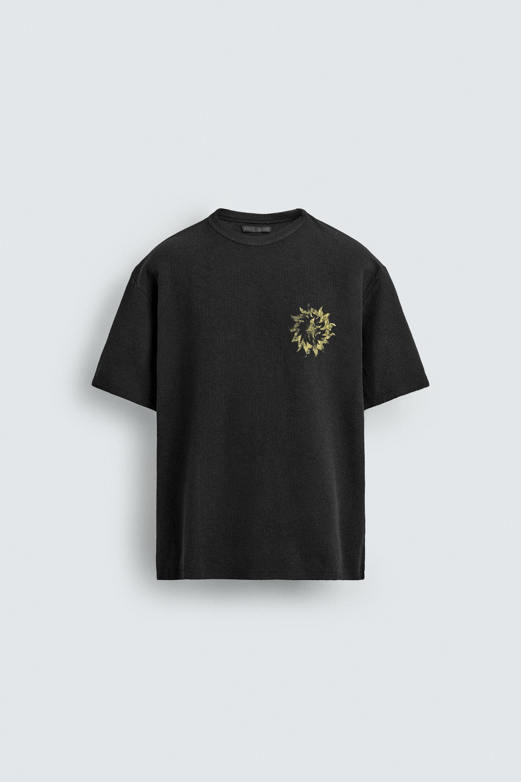 CAMISETA PUNTO LAVADO ESTAMPADOS / Negro