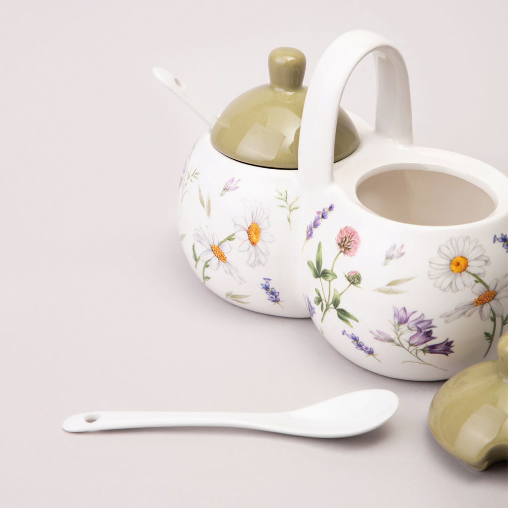 БАНКА 2 СЕКЦИИ AGNESS FLOWER STORY 17*10*13 СМ / 2x240 МЛ  фото 4