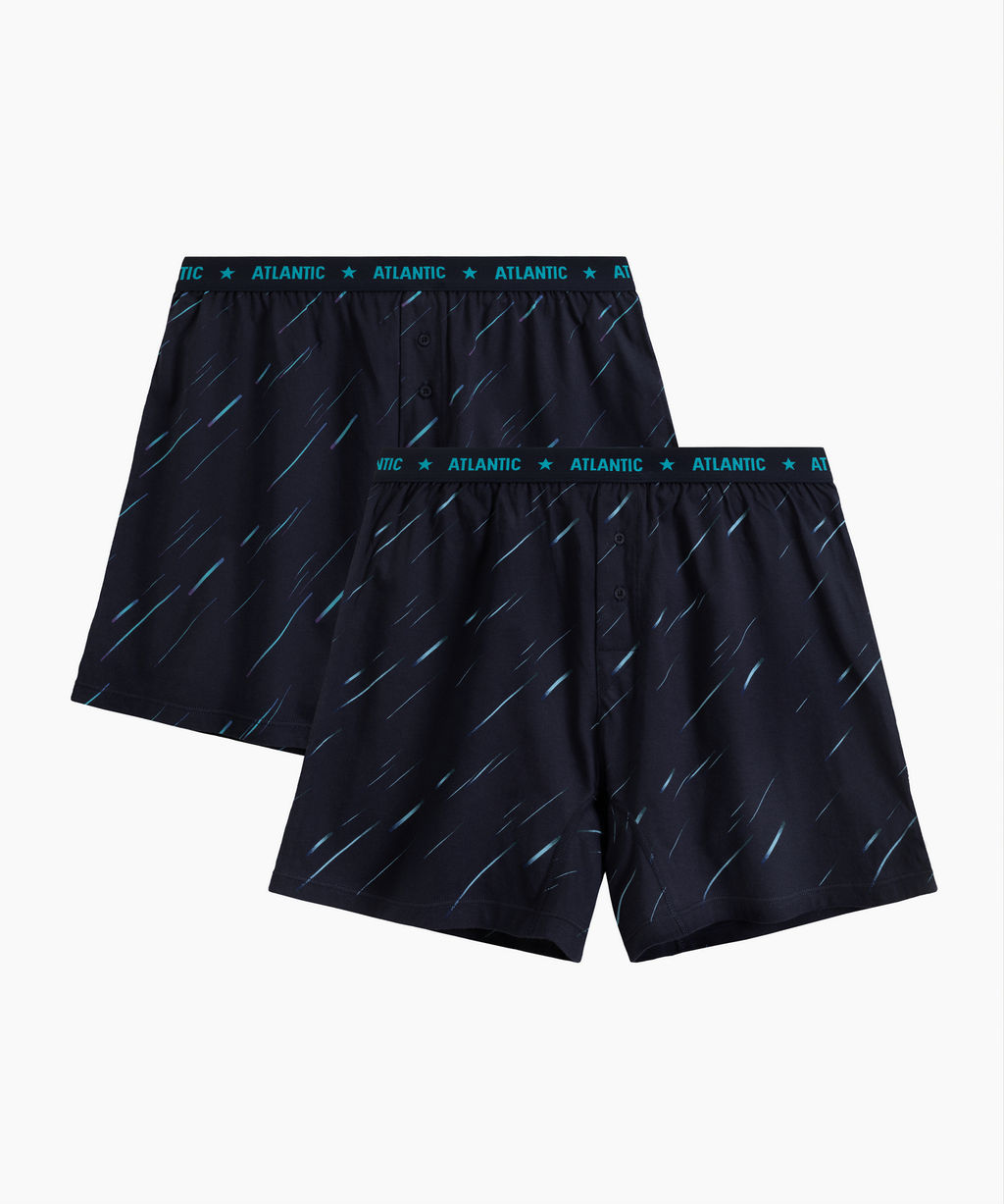 ATLANTIC 2MBX-085 Трусы боксеры Light - набор 2 шт. темно-синий