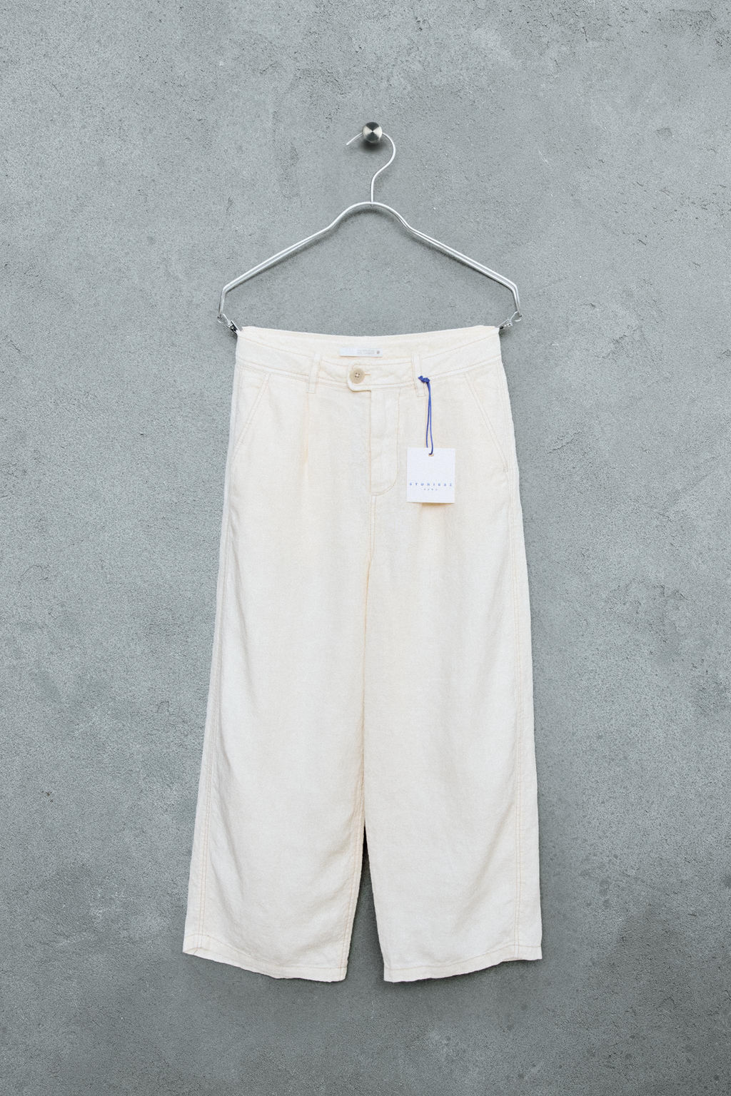 STORIESZ - PANTAL?N PESPUNTE CONTRASTE 100% LINO / Crudo