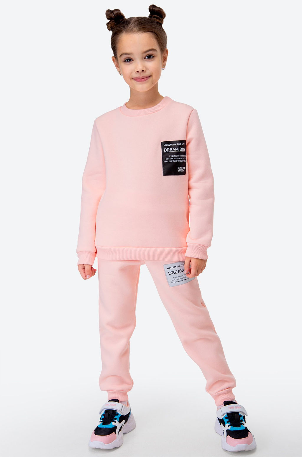 Теплый костюм для девочки из футера с начесом Bonito  фото 17