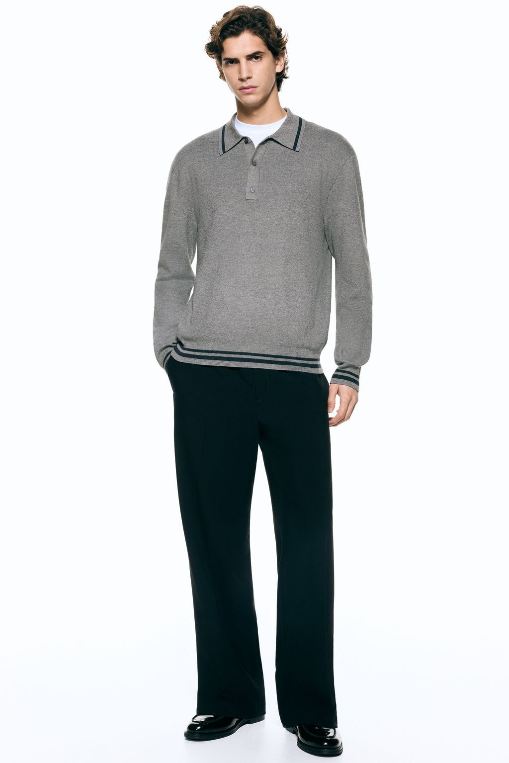 Polo de manga larga Relaxed Fit - H&m фото 4