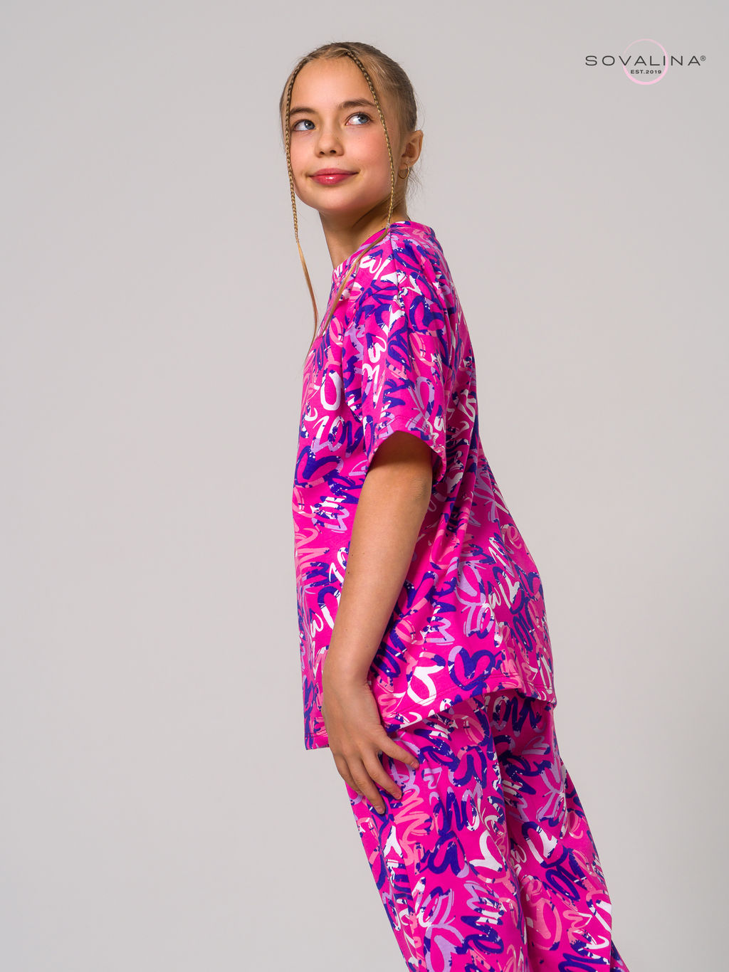 Костюм Daily girl надписи фуксия - Sovalina фото 11