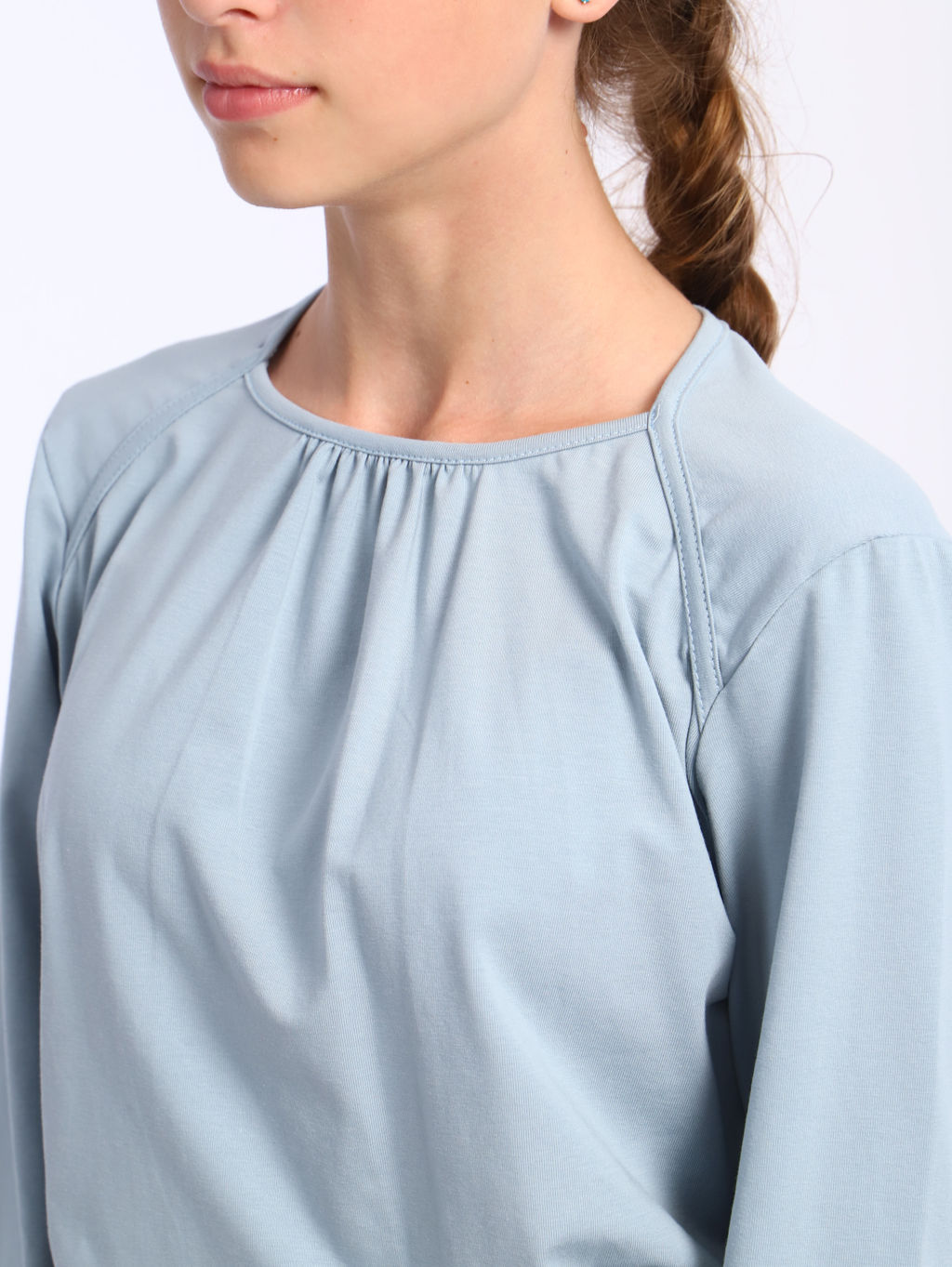 Лонгслив Анечка серо-голубой Ладошки  фото 8