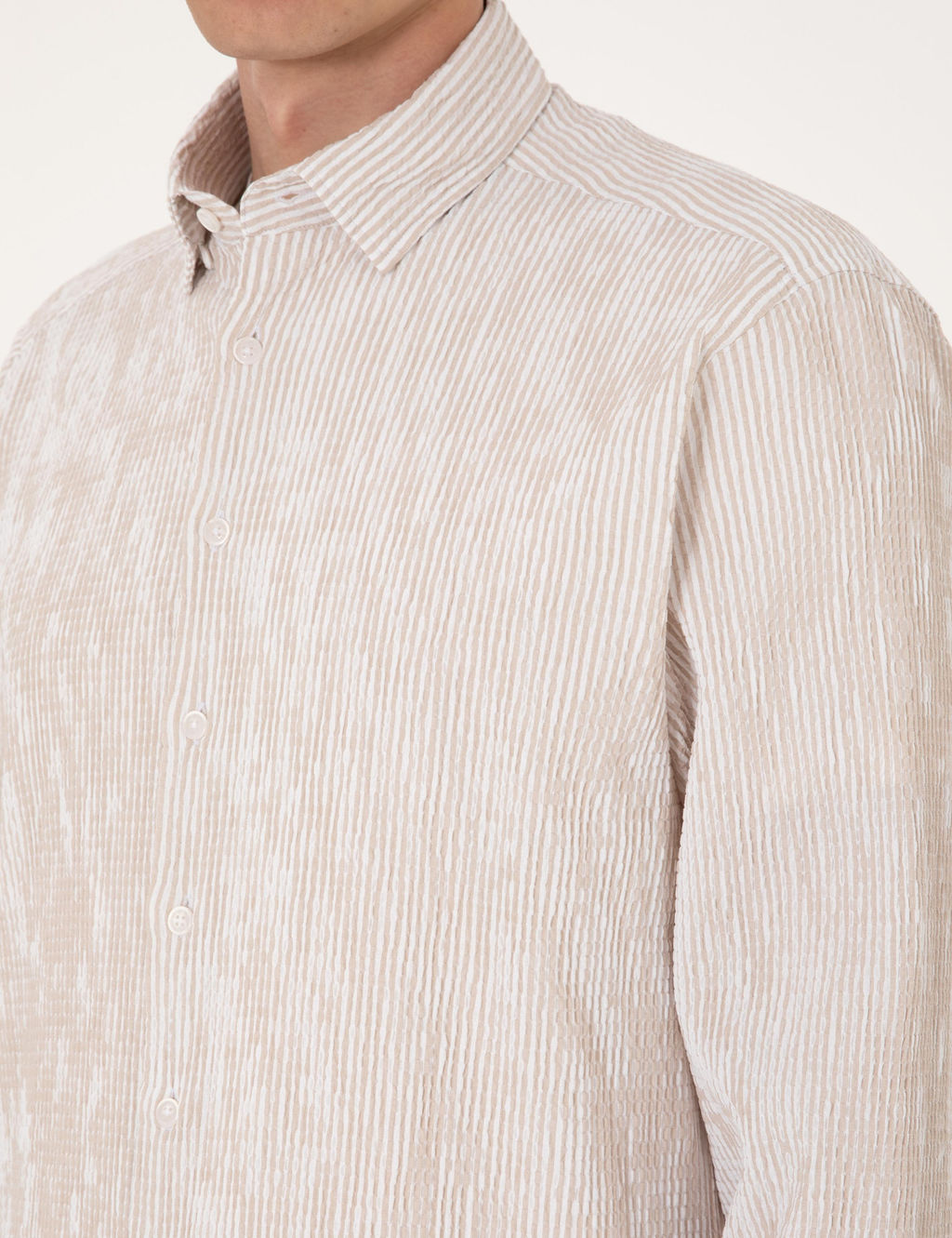 Bej Regular Fit Uzun Kollu G_mlek - Pierre cardin фото 7