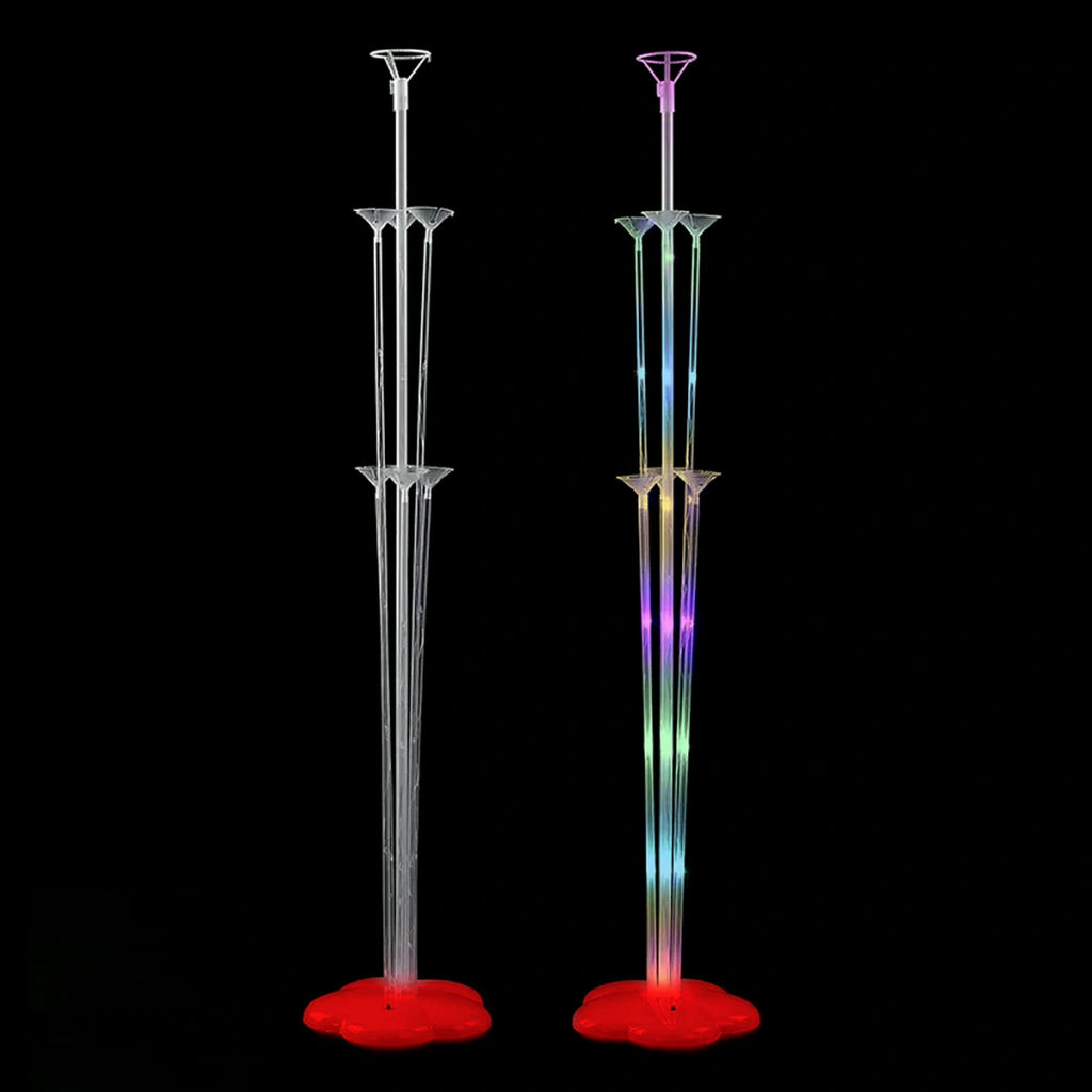 Подставка для шаров светящаяся "Радуга" (основа, 7 палочек с держателями) 67*35*55 см, прозрачный