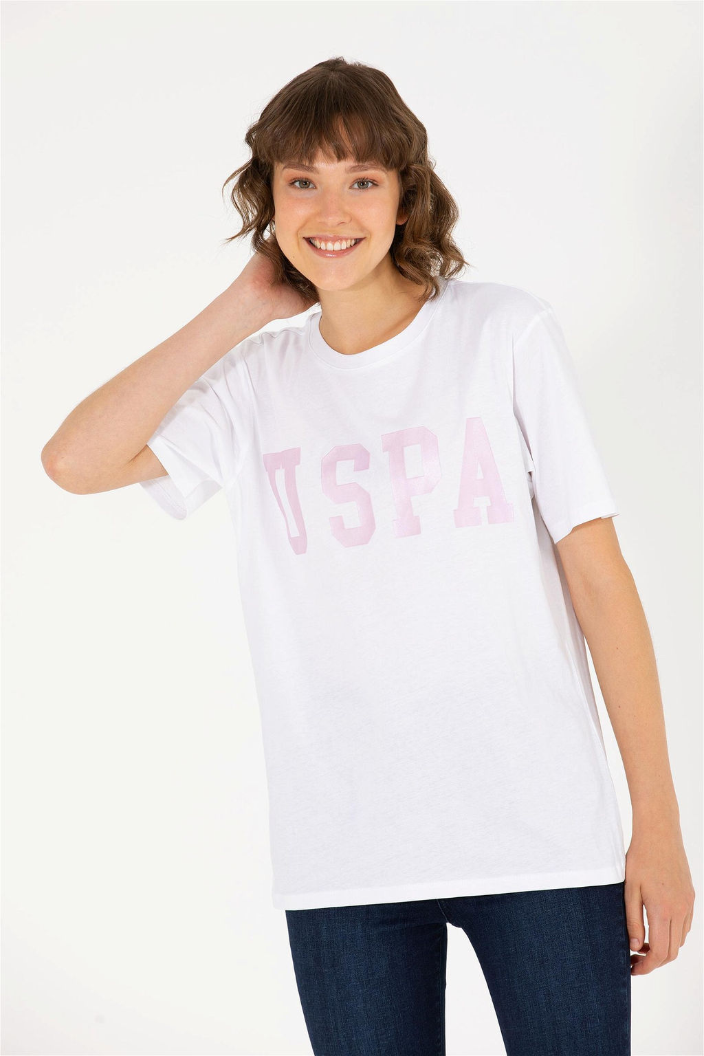 U. S. Polo Assn Женская белая базовая футболка с круглым вырезом - U.s. polo assn фото 10