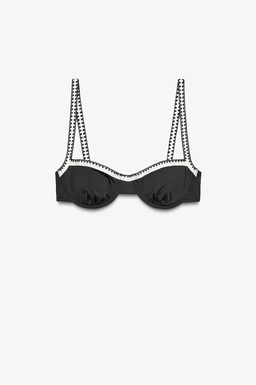 CONTRAST UNDERWIRED BIKINI TOP - Zara фото 2
