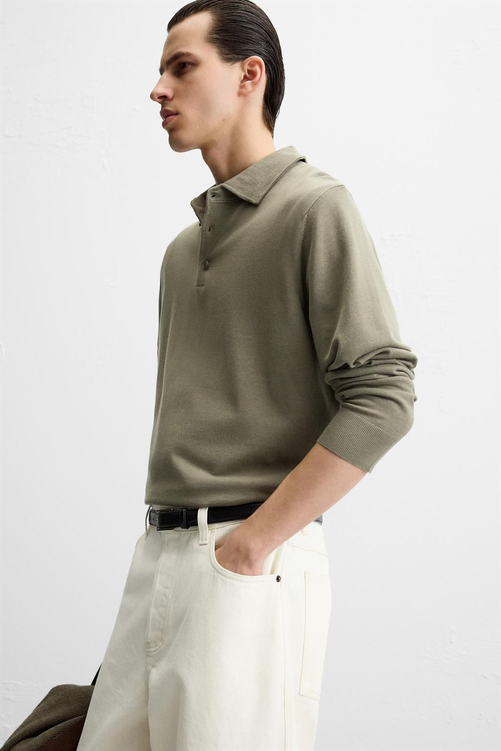 KNIT COTTON POLO SHIRT - Zara фото 7
