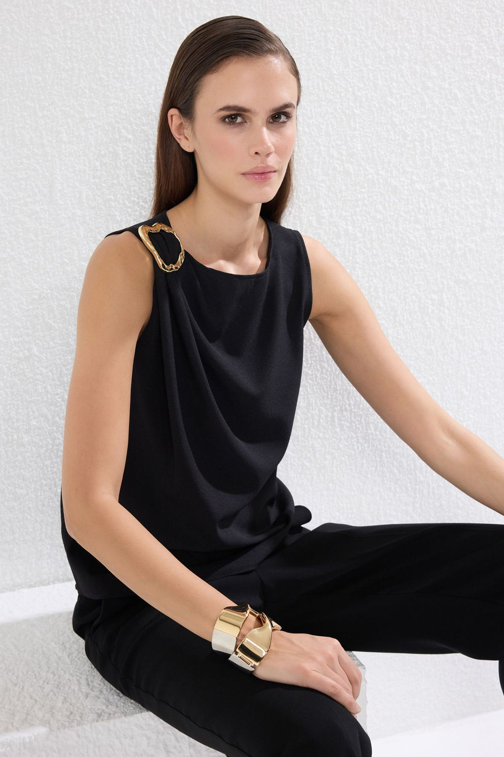 Trendyolmilla Siyah Aksesuar Detayl? Dokuma Bluz TPRSS25BZ00003  фото 2