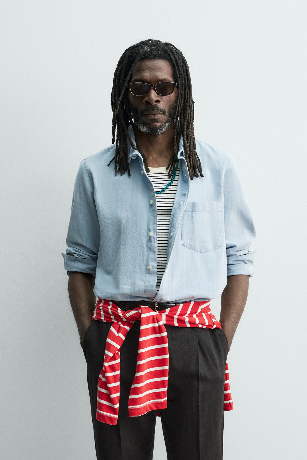 CAMISA JACQUARD DENIM AARON LEVINE X ZARA / Azul claro  фото 2