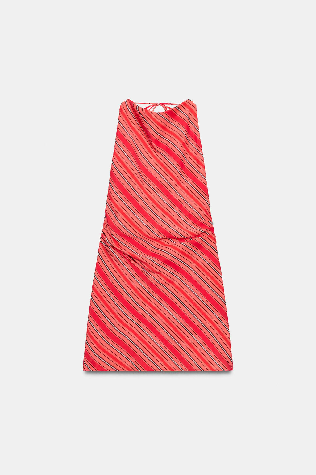 VESTIDO HALTER DRAPEADO RAYAS / Rojos - Zara фото 7