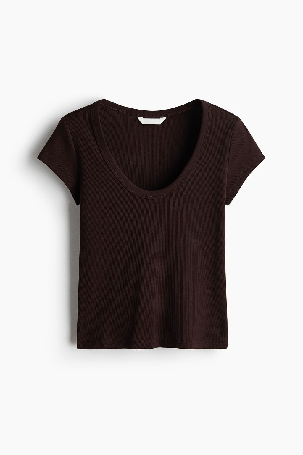 Camiseta acanalada con escote en U - H&m фото 2