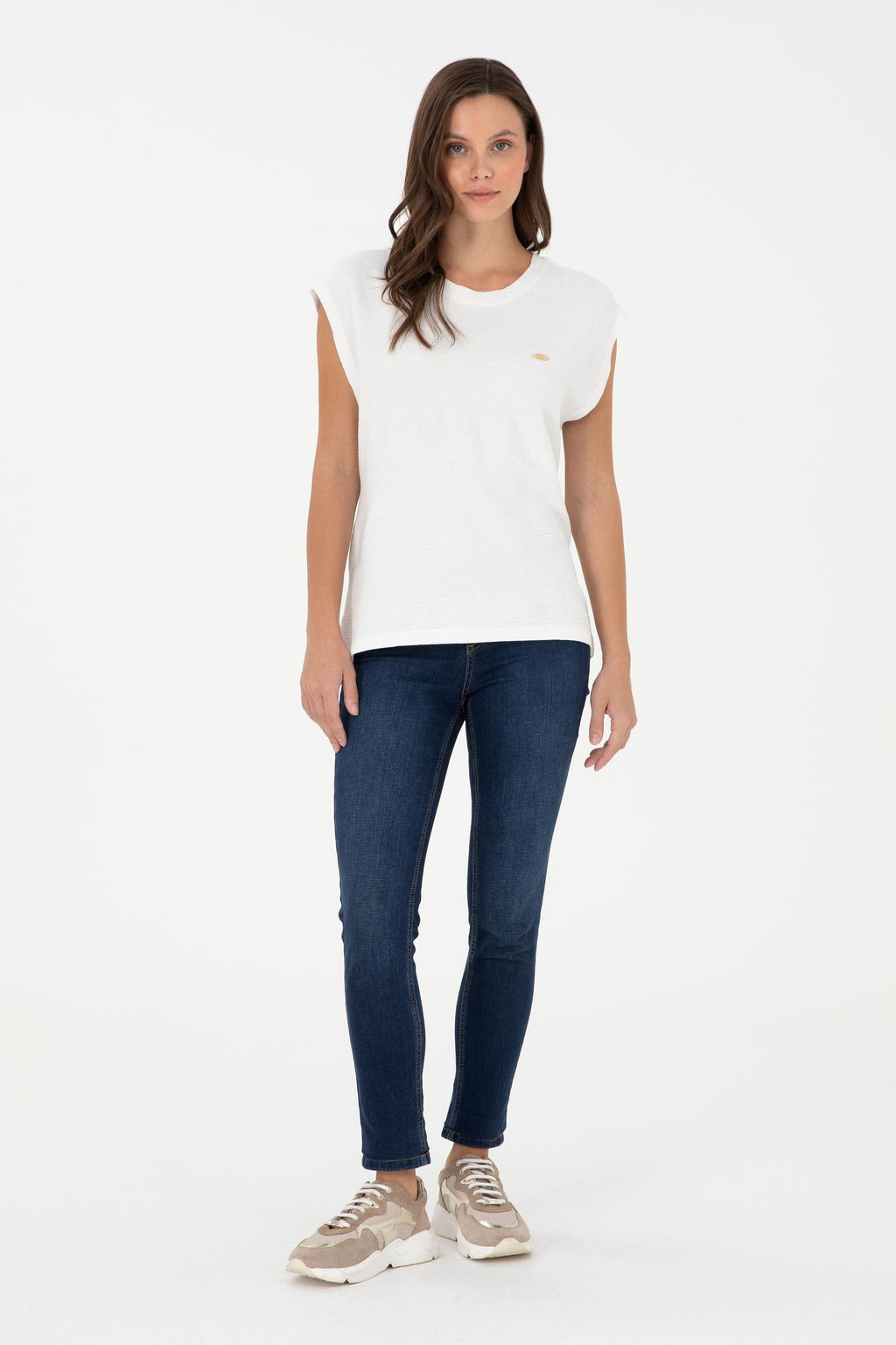 Женская футболка цвета экрю Неожиданная скидка в корзине - U.s. polo assn фото 4