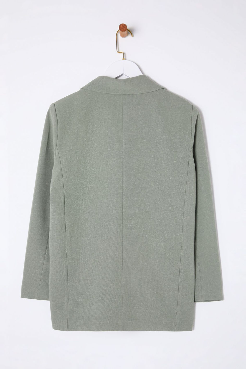 TRENDYOLMILLA Haki Keten Gorunumlu Regular Kal?p Astarl? Dokuma Blazer Ceket TWOSS25BC00004  фото 8