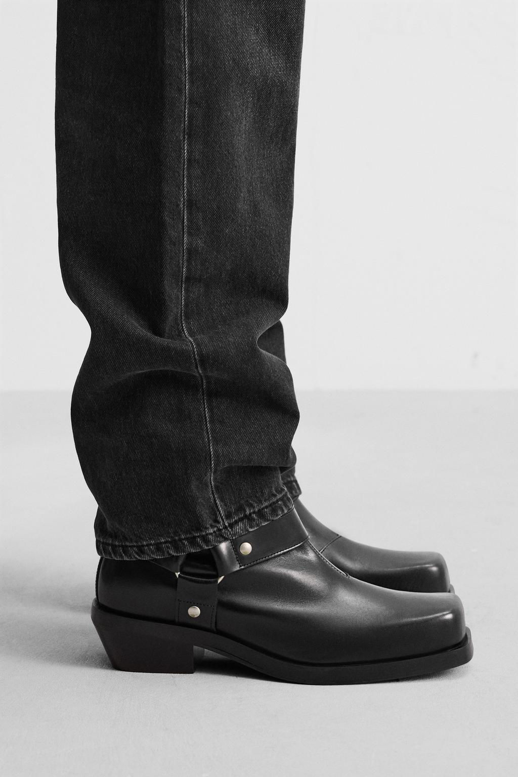LEATHER HARNESS BOOTS - Zara фото 3