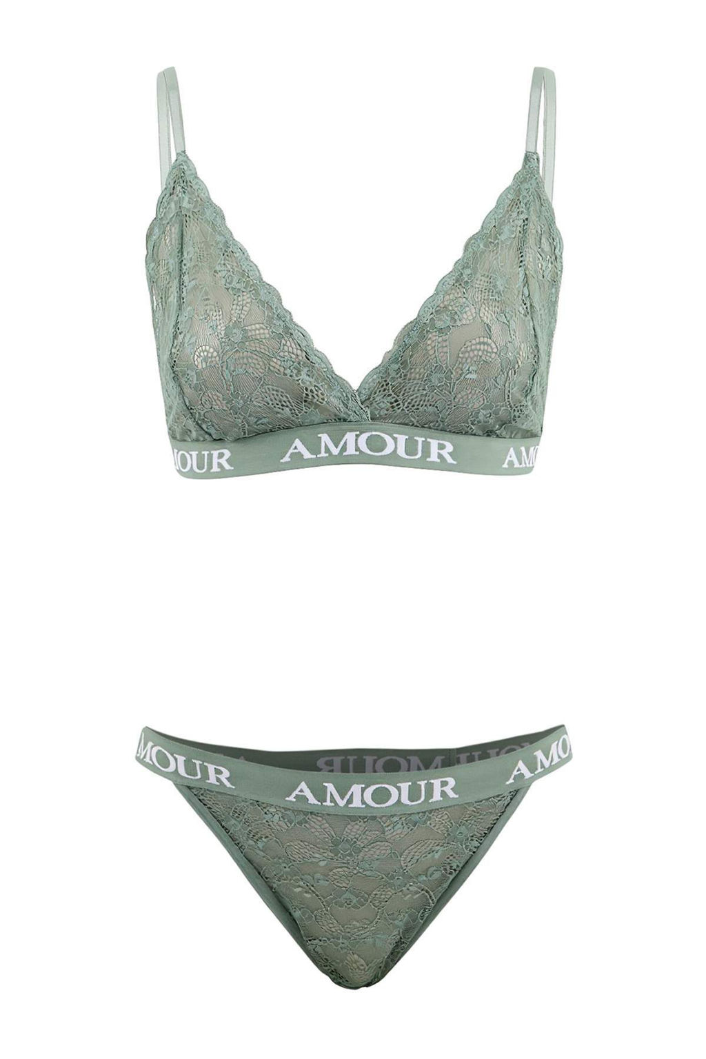 Mint Dantel Bask?l? Lastik Kaps?z Ic Camas?r? Tak?m? THMSS26CC00016 - Trendyolmilla фото 3