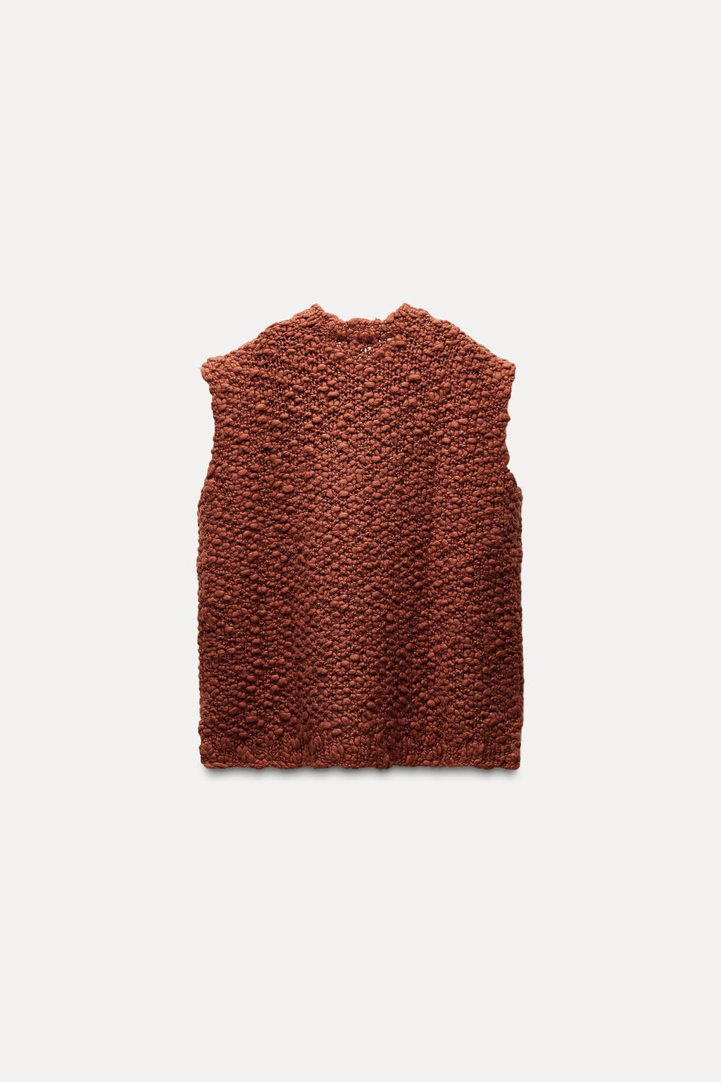 OVERSIZE TEXTURED KNIT VEST - Zara фото 6